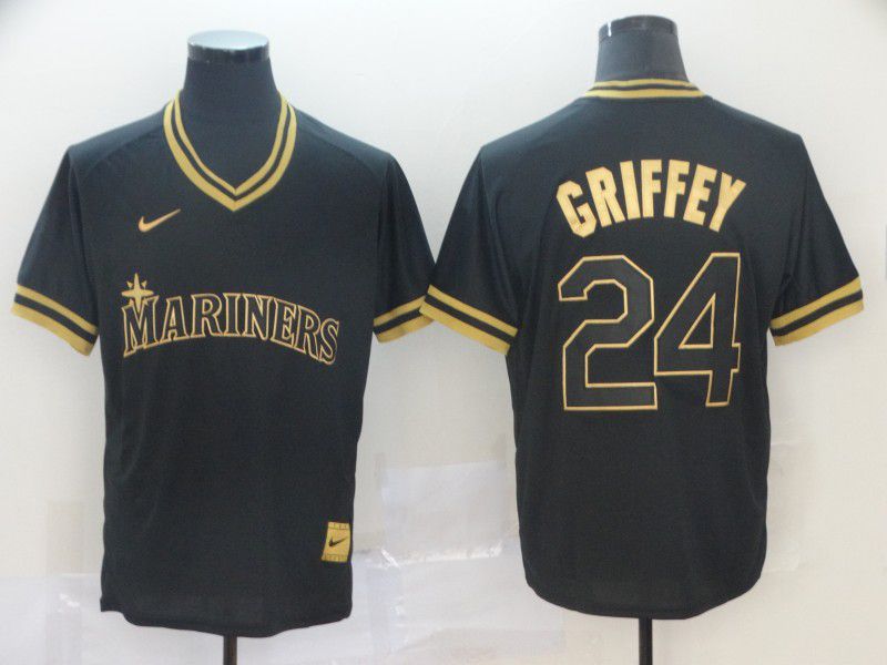 Men Seattle Mariners 24 Griffey Black Game 2021 Nike MLB Jersey